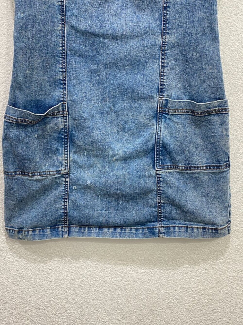 Aeropostale Denim Pinafore Dress Acid Wash 90s Grunge Blue XL - Picture 4 of 9